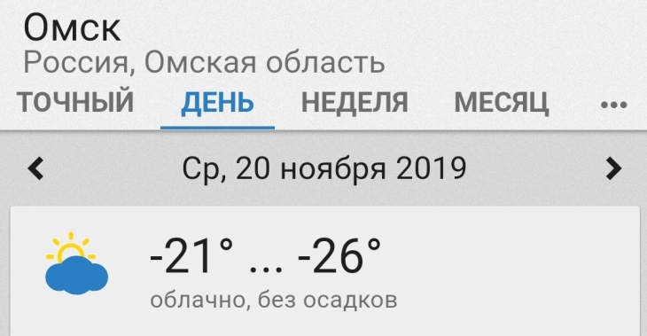 11월 20일 시베리아 옴스크 날씨