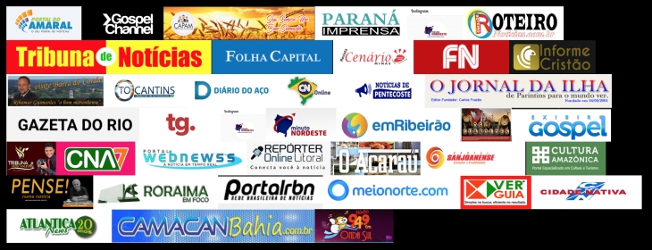 2020 IYF온라인 월드캠프(중남미,브라질:2020.7.29-8.1)를 소개하고 있는 브라질 신문사 로고 모음