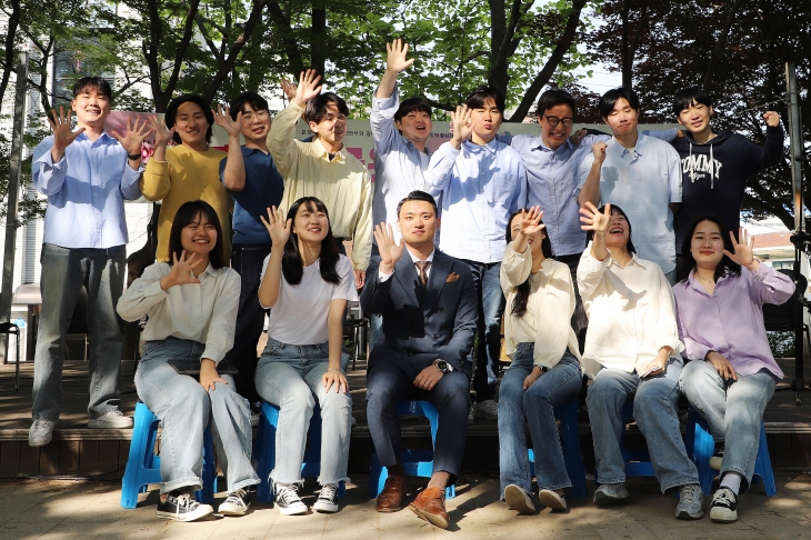 대전도집회 홍보 버스킹을 준비한 광주교회 청년들