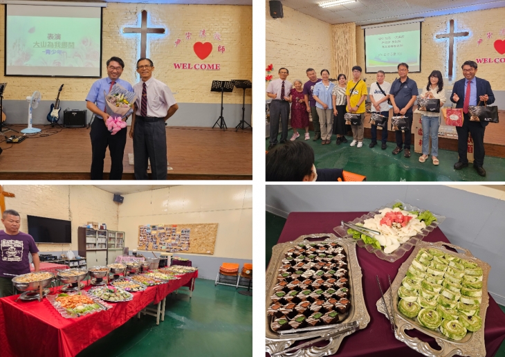 싱잉행도회에서 부천교회 전도팀에게 준비한 선물과 음식들