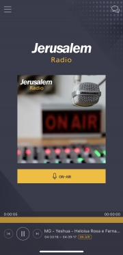 예루살렘 라디오 (포르투갈어), 애플리케이션 (아이폰 앱) 화면