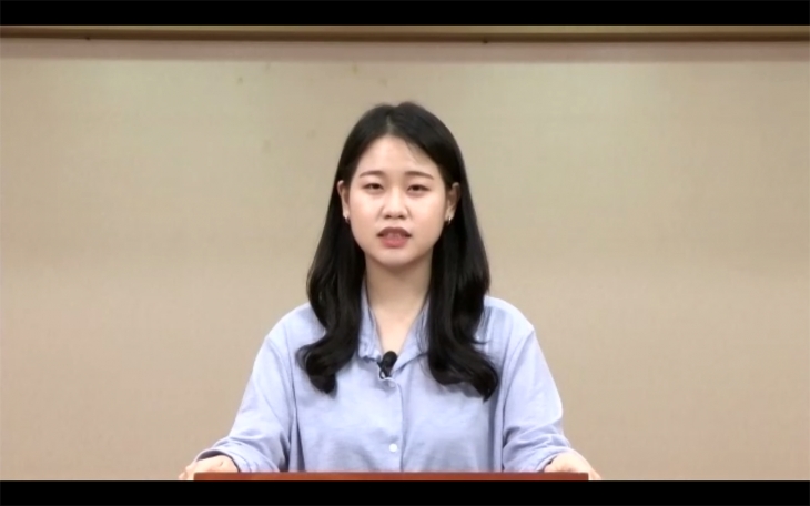 김성혜 학생은 성경 말씀대로 외쳤을 때 그대로 역사하시는 하나님을 경험한 간증을 나눴다.