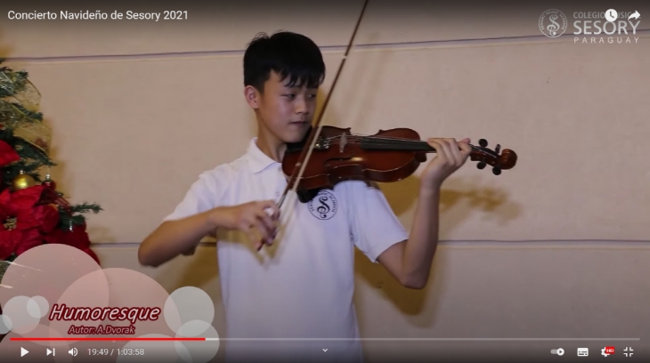 '유모레스크'를 연주하는 파라과이의 사무엘 리 학생